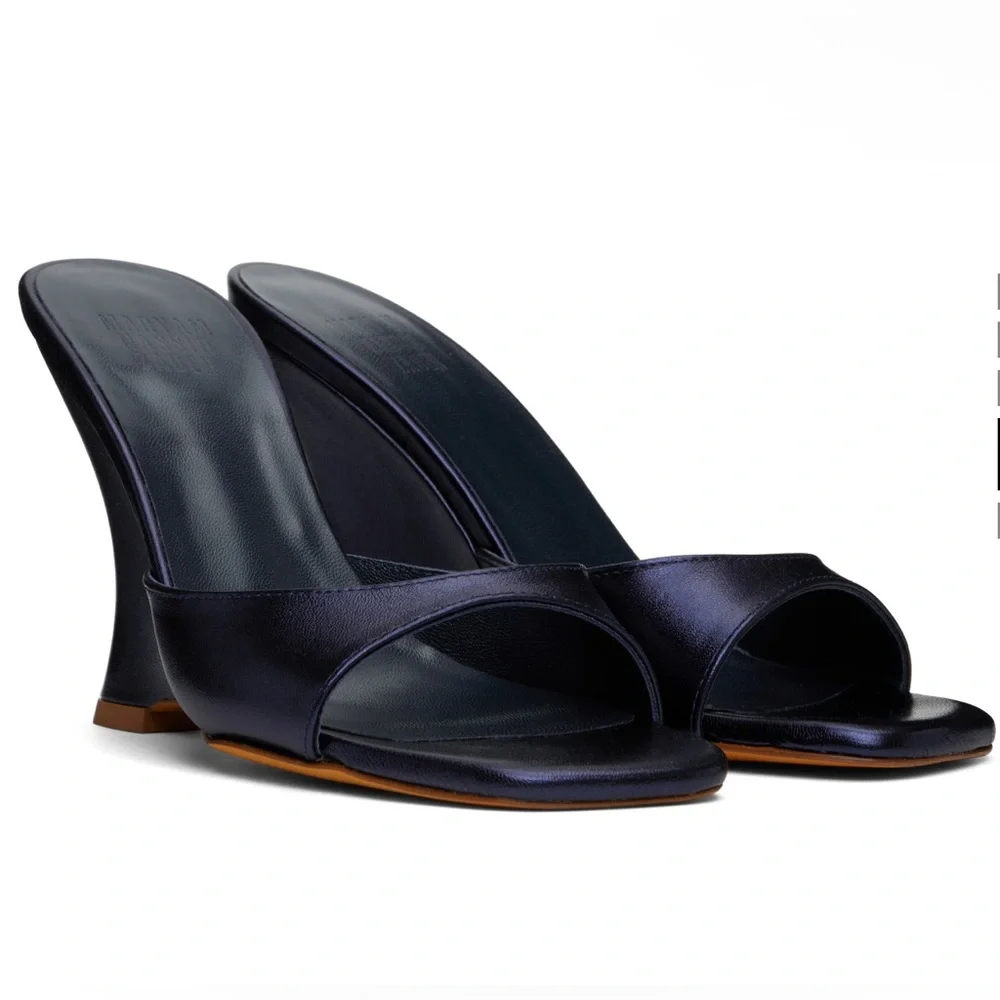 MARYAM NASSIR ZADEH Navy Lido Wedge Heeled Sandals Size 6 NIB - Picture 4 of 5